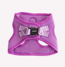 Cargar imagen en el visor de la galería, Arnes de malla transpirable para perros-Arnés fácil de poner para perros pequeños-Arnés cómodo y seguro para perros-Arnés de doble cierre con hebilla para perros-Arnés de color morado para perros