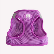 Cargar imagen en el visor de la galería, Comprar Arnes de malla transpirable para perros-Arnés fácil de poner para perros pequeños-Arnés cómodo y seguro para perros-Arnés de doble cierre con hebilla para perros-Arnés de color morado para perros