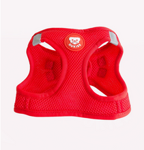Cargar imagen en el visor de la galería, Comprar arnés para perro-Arnés fácil de poner para perros con cierre de hebilla-Arnés cómodo y ajustable para paseos-Arnés de color rojo para perros activos-Arnés con velcro y cierre tipo clic