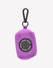 Cargar imagen en el visor de la galería, Portabolsas comprar accesorios para paseo de perros-Dispensador de bolsas para cacas de perro ligero-Portabolsas con apertura de goma para perros-Portabolsas de diseño morado para paseos con perros-Accesorio práctico