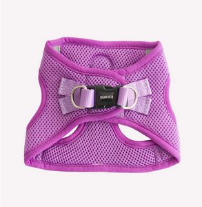 Arnes de malla transpirable para perros-Arnés fácil de poner para perros pequeños-Arnés cómodo y seguro para perros-Arnés de doble cierre con hebilla para perros-Arnés de color morado para perros