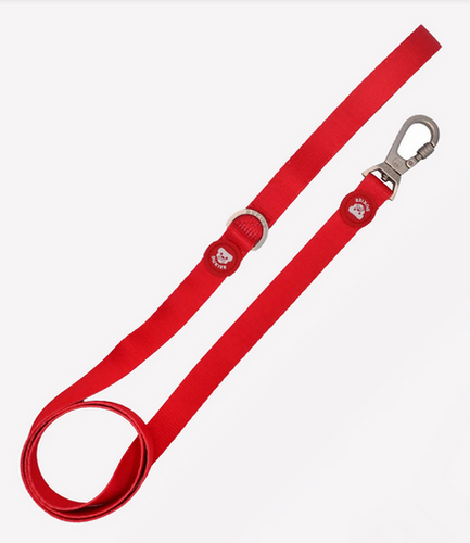 Correa resistente con mosquetón de doble cierre-Correa de seguridad para perros grandes y enérgicos-Correa con asa de neopreno acolchado para comodidad-Correa para perros con diseño en color rojo