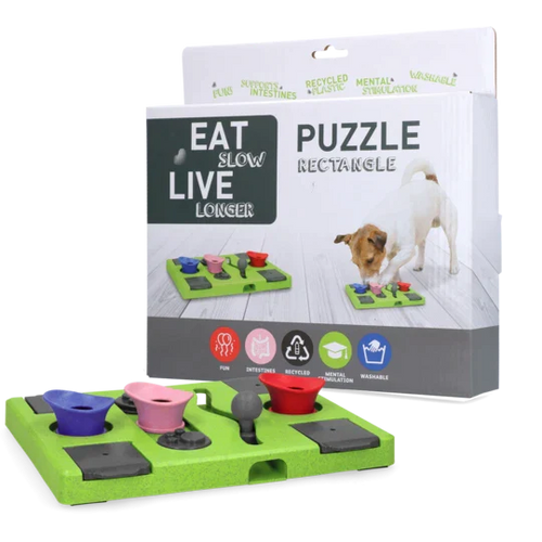 eatslowjugueteinteractivopuzzleparaperrosJuguete interactivo para perros con premios escondidos-Juegos de estimulación mental para perros en casa-Juguete Eat Slow Live Longer para perros activos