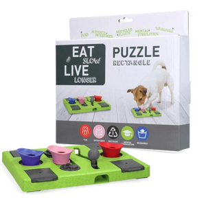 eatslowjugueteinteractivopuzzleparaperrosJuguete interactivo para perros con premios escondidos-Juegos de estimulación mental para perros en casa-Juguete Eat Slow Live Longer para perros activos